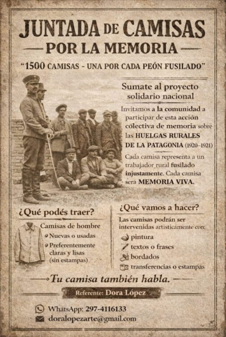 Mil quinientas camisas por la memoria: recuerdo vivo de las huelgas patagónicas